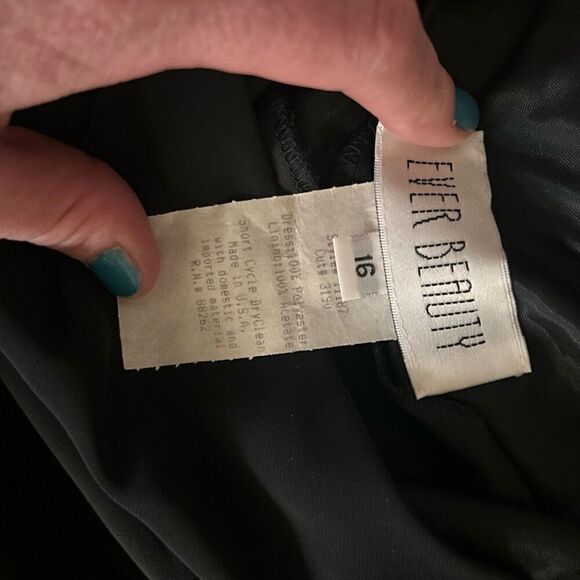 Vintage EVER BEAUTY Black Maxi Dress Chiffon Ruffle Sleeveless Formal SEE DETAIL - Picture 6 of 7